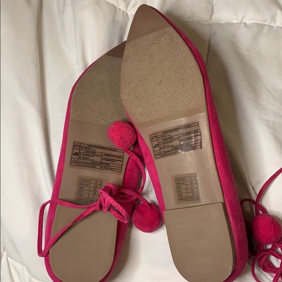 Pink lace up flats - Picture 2 of 2